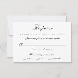 Elegant Classy Script Traditional Wedding RSVP Kaart
