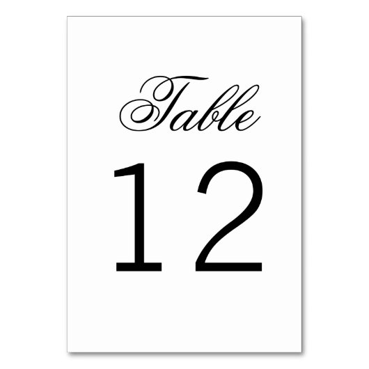 Elegant Classy Script Traditioneel tabelnummer Kaart (Achterkant)