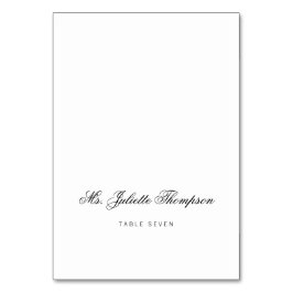 Elegant Classy Script Vintage Wedding Place Card Kaart
