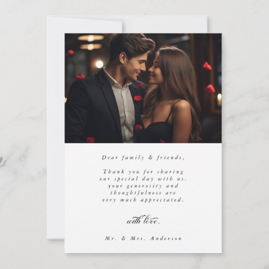 Elegant Classy Script Wedding 2 Foto Bedankkaart (Achterkant)