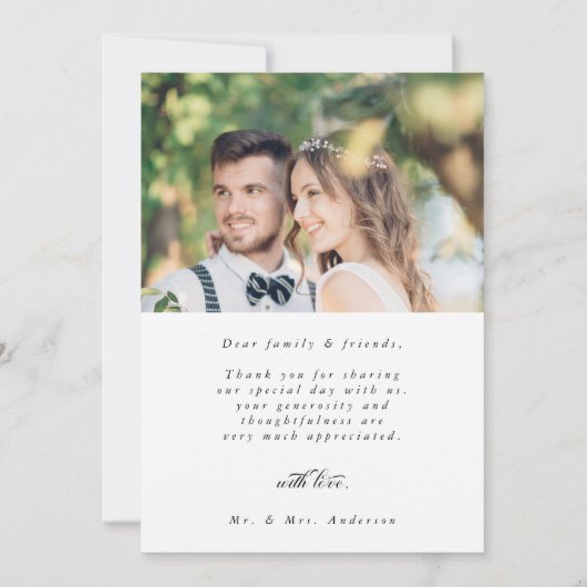 Elegant Classy Script Wedding 2 Foto Bedankkaart (Achterkant)