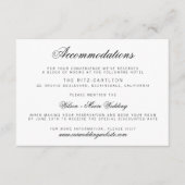 Elegant Classy Script Wedding Accommodatie Card Informatiekaartje (Voorkant)