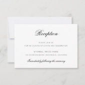 Elegant Classy Script Wedding Reception Card Kaart (Voorkant)