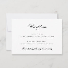 Elegant Classy Script Wedding Reception Card Kaart