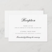 Elegant Classy Script Wedding Reception Card Kaart (Voorkant / Achterkant)