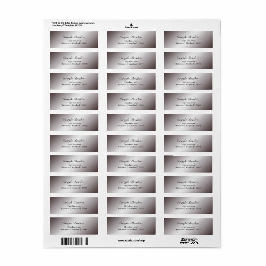 Elegant Classy Sheen Zilveren Bruiloft Etiket (Full Sheet)