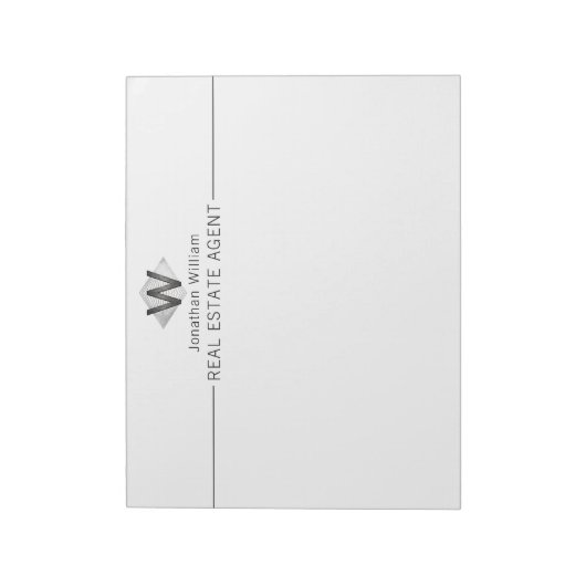 Elegant Classy Silver Black - Gepersonaliseerd mon Notitieblok (Linkerzijde)