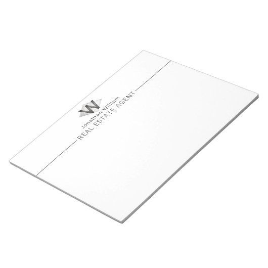 Elegant Classy Silver Black - Gepersonaliseerd mon Notitieblok (Schuin)