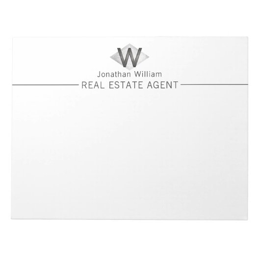 Elegant Classy Silver Black - Gepersonaliseerd mon Notitieblok (Voorkant)