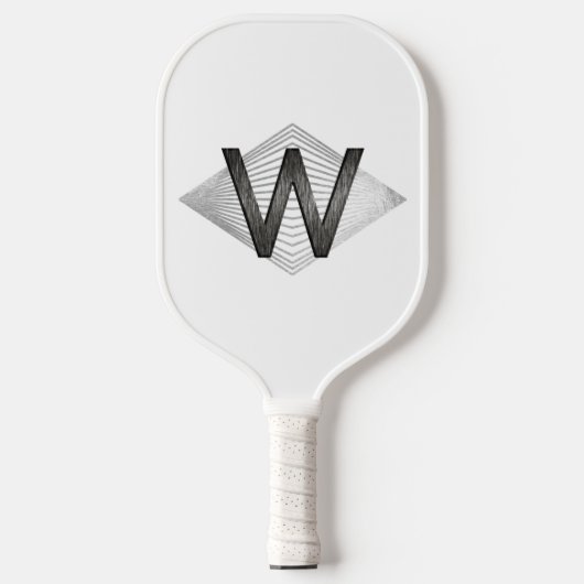 Elegant Classy Silver Black - Gepersonaliseerd mon Pickleball Paddle (Voorkant)