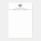 Elegant Classy Silver Black - Gepersonaliseerd mon Post-it® Notes (Voorkant)