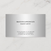 Elegant Classy Silver Flourish  Pattern Visitekaartje (Achterkant)