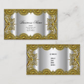Elegant Classy  Silver Gold Lace profiel Visitekaartje (Voorkant / Achterkant)