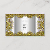 Elegant Classy  Silver Gold Lace profiel Visitekaartje (Achterkant)