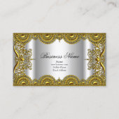 Elegant Classy  Silver Gold Lace profiel Visitekaartje (Voorkant)