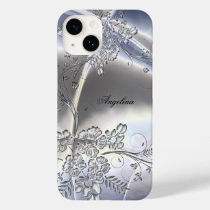 Elegant Classy Silver Metal Kijk uit Case-Mate iPhone 14 Hoesje