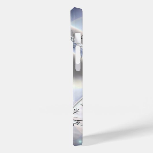 Elegant Classy Silver Metal Kijk uit Case-Mate iPhone Case (Achterkant / Links)