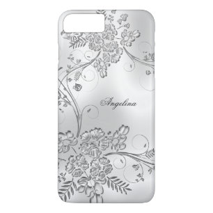 Elegant Classy Silver Metal Kijk uit iPhone 8/7 Plus Hoesje