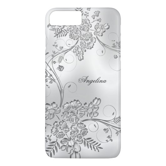 Elegant Classy Silver Metal Kijk uit Case-Mate iPhone Case (Achterkant)