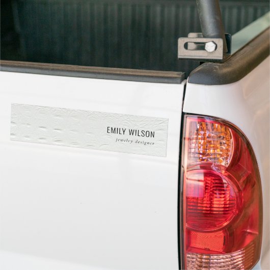 Elegant Classy Simple Ivory White Leather Texture Bumpersticker (Op Truck)