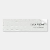 Elegant Classy Simple Ivory White Leather Texture Bumpersticker (Voorkant)
