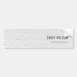 Elegant Classy Simple Ivory White Leather Texture Bumpersticker