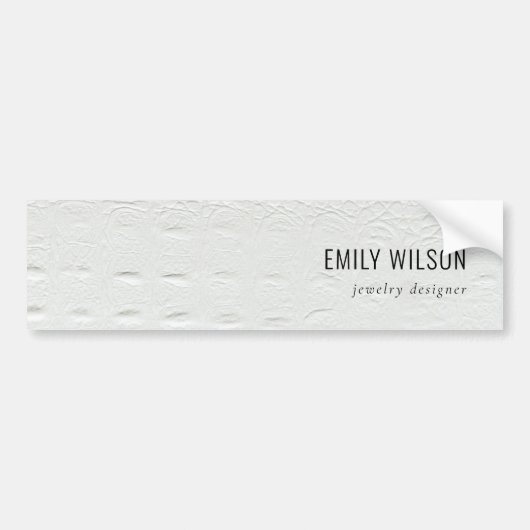 Elegant Classy Simple Ivory White Leather Texture Bumpersticker (Voorkant)