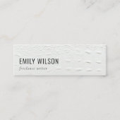 Elegant Classy Simple Ivory White Leather Texture Mini Visitekaartje (Voorkant)