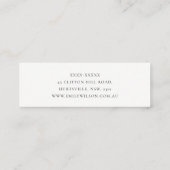 Elegant Classy Simple Ivory White Leather Texture Mini Visitekaartje (Achterkant)