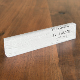 Elegant Classy Simple Ivory White Leather Texture Naambordje