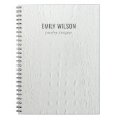 Elegant Classy Simple Ivory White Leather Texture Notitieboek (Voorkant)