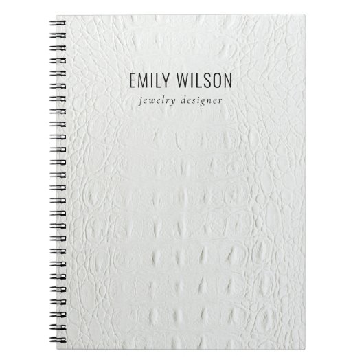 Elegant Classy Simple Ivory White Leather Texture Notitieboek (Voorkant)