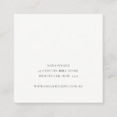 Elegant Classy Simple Ivory White Leather Texture Vierkante Visitekaartje (Achterkant)