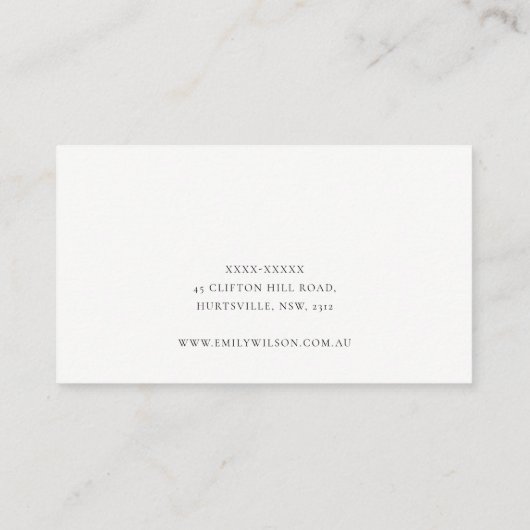 Elegant Classy Simple Ivory White Leather Texture Visitekaartje (Achterkant)