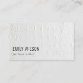 Elegant Classy Simple Ivory White Leather Texture Visitekaartje (Voorkant)