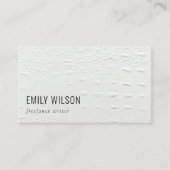 Elegant Classy Simple Ivory White Leather Texture Visitekaartje (Voorkant)