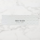 Elegant Classy Simple Ivory White Leather Texture Waterfles Etiket (Enkel label)