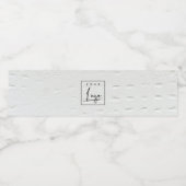 Elegant Classy Simple Ivory White Leather Texture Waterfles Etiket (Enkel label)