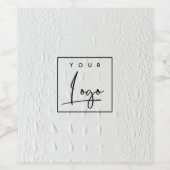 Elegant Classy Simple Ivory White Leather Texture Wijn Etiket (Enkel label)