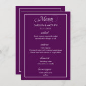 Elegant Classy Simple Paars Wedding Menu 3 (Voorkant / Achterkant)