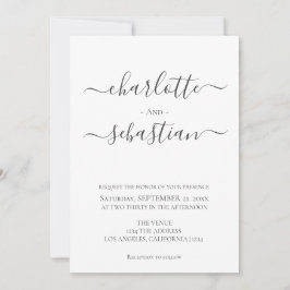 Elegant Classy Simple Typography Style Weddenschap Kaart