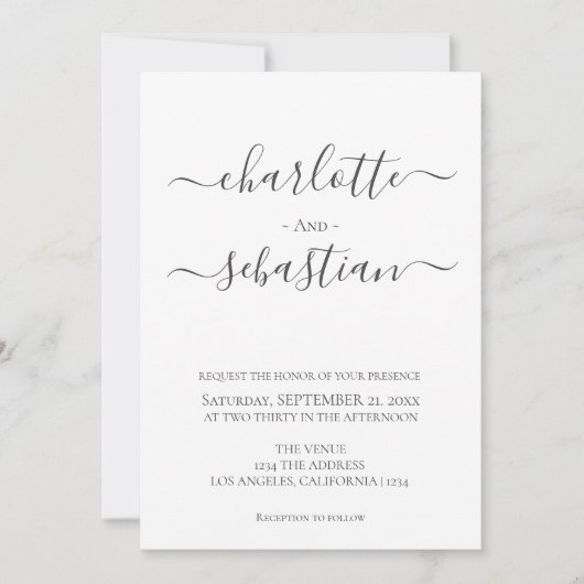 Elegant Classy Simple Typography Style Weddenschap Kaart (Voorkant)