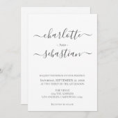 Elegant Classy Simple Typography Style Weddenschap Kaart (Voorkant / Achterkant)