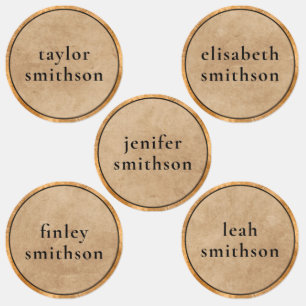 Elegant Classy Taupe Luxury Voeg Jouw naam School Labels