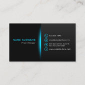 Elegant Classy Turquoise en Black Modern Futurism Visitekaartje (Achterkant)