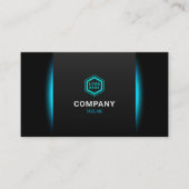 Elegant Classy Turquoise en Black Modern Futurism Visitekaartje (Voorkant)