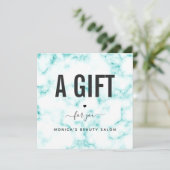Elegant Classy Turquoise Marble Beauty Salon Logo (Staand voorkant)