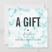 Elegant Classy Turquoise Marble Beauty Salon Logo (Voorkant)