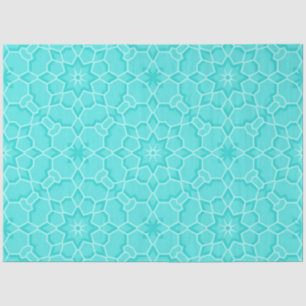 Elegant Classy Turquoise Mosaic Geometric Pattern Tissuepapier
