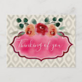 Elegant Classy Waterverf Floral Lijst Bouquet Briefkaart (Voorkant)